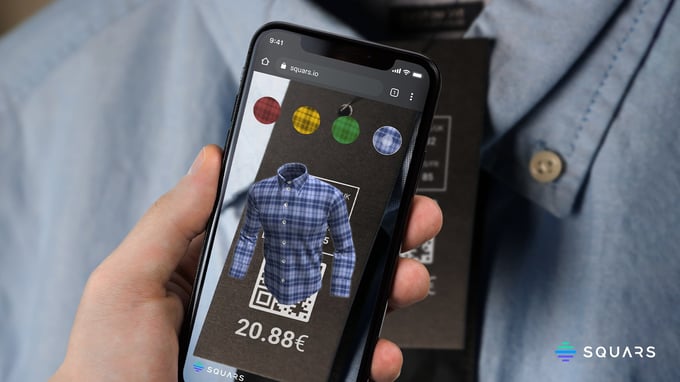 augmented clothes in retail store